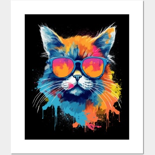 Funny Cat in Sunglasses Cat Gifts Funny Summer Cat Posters and Art